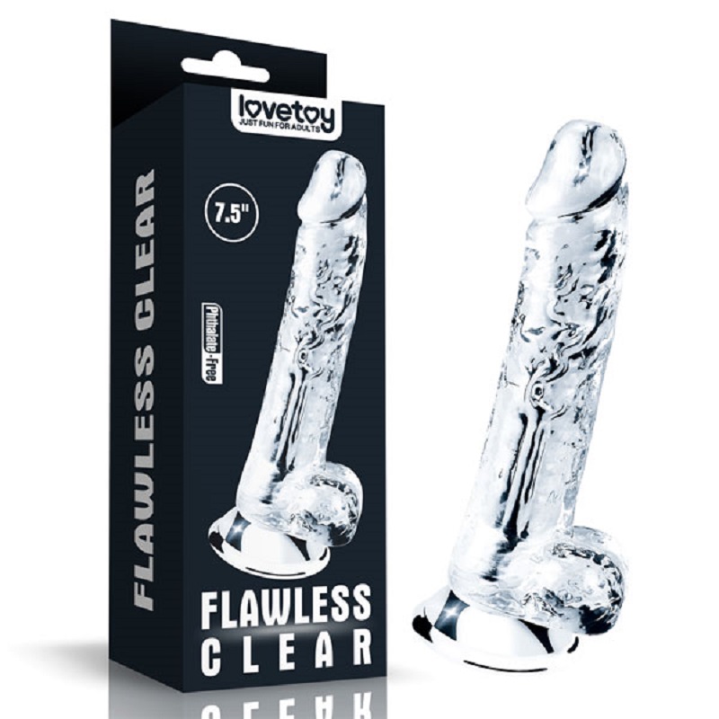 Chim giả silicon gắn tường trong suốt Lovetoy Flawless Clear 7.5 inch