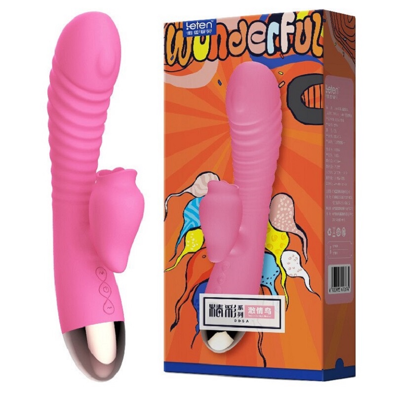 Cu giả massage điểm G Leten Wonderful rung liếm tỏa nhiệt cao cấp