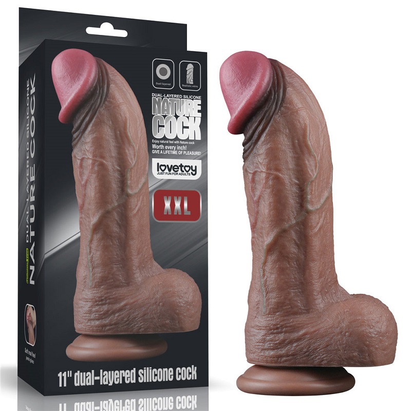 Dương vật giả siêu khủng mềm Lovetoy Dual Layered Nature Cock 11 inch size XXL
