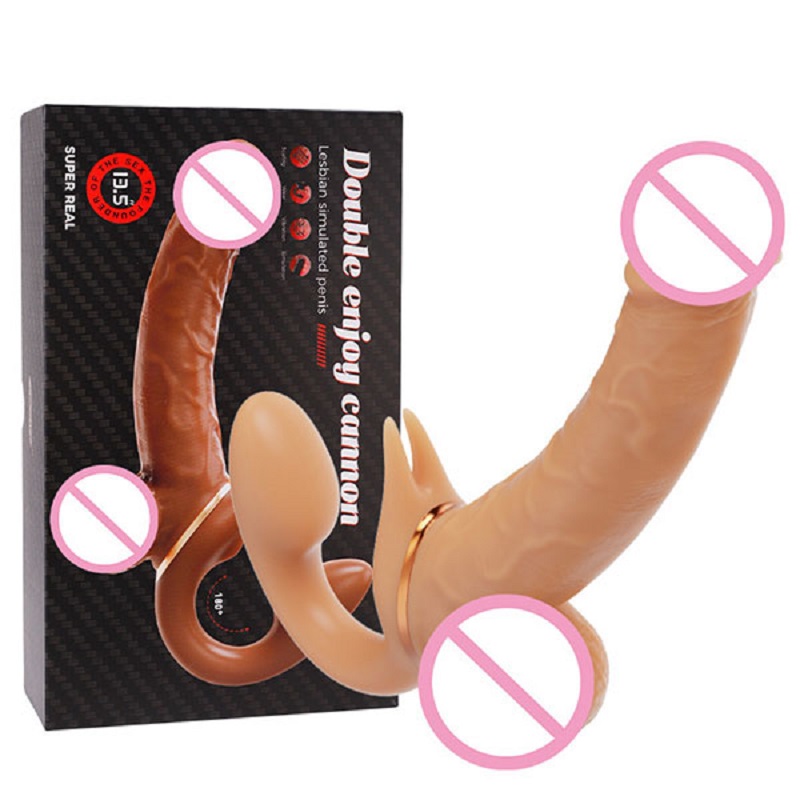 Dương vật giả silicon 2 đầu rung thụt cho les Yeain Double Enjoy Cannon cao cấp