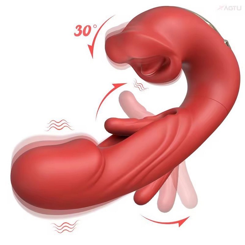 Dương vật rung kết hợp lưỡi liếm đá bú mút âm vật 3in1 kích thích điểm G hột le