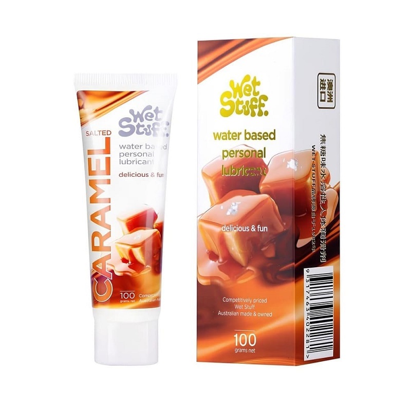 Gel bôi trơn Wet Stuff Caramel Salted Muối vị mặn nếm được hỗ trợ làm tình bằng miệng