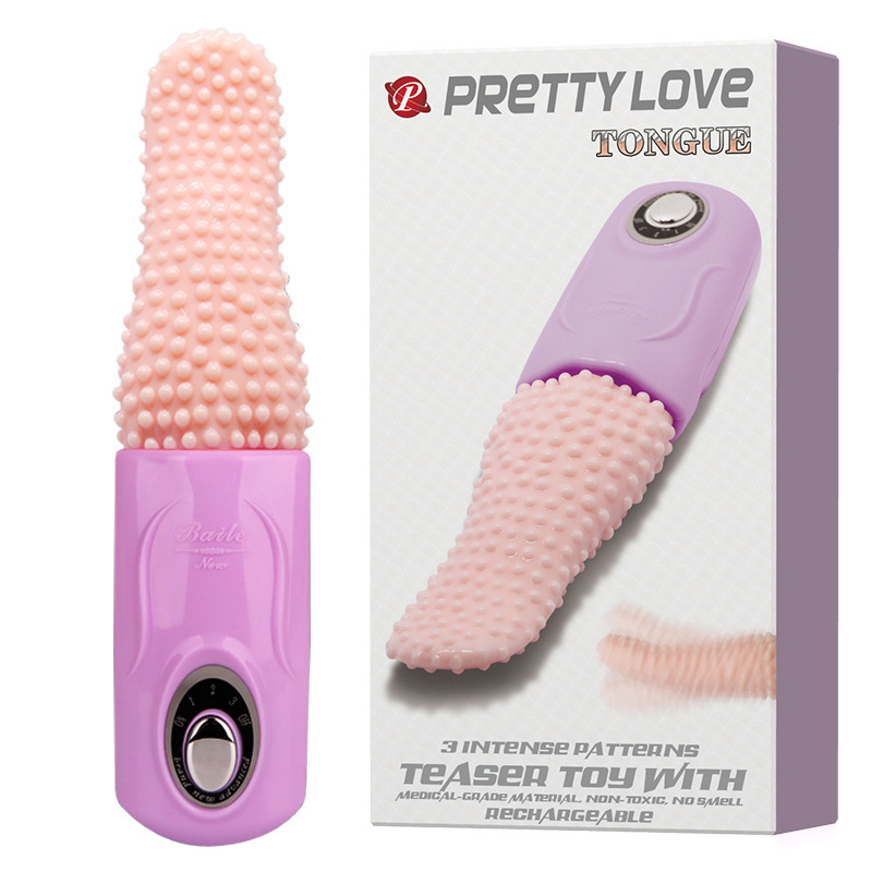 Lưỡi liếm gai silicon mềm rung siêu mạnh Pretty Love Tongue sạc pin