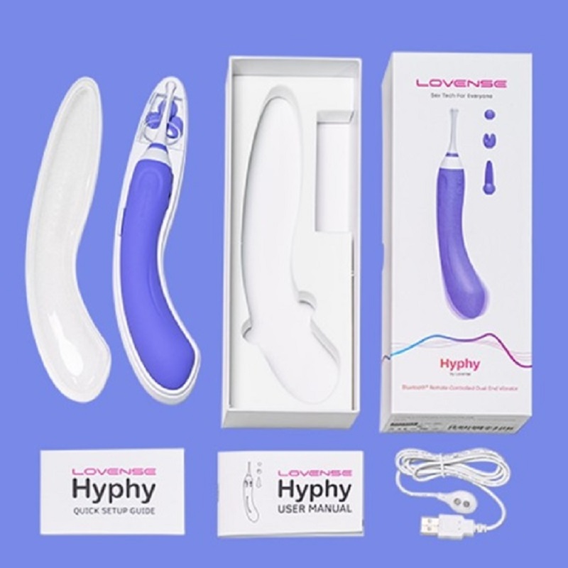 Máy rung 2 đầu điều khiển qua app Lovense Hyphy kèm 3 đầu phụ kích thích đa điểm