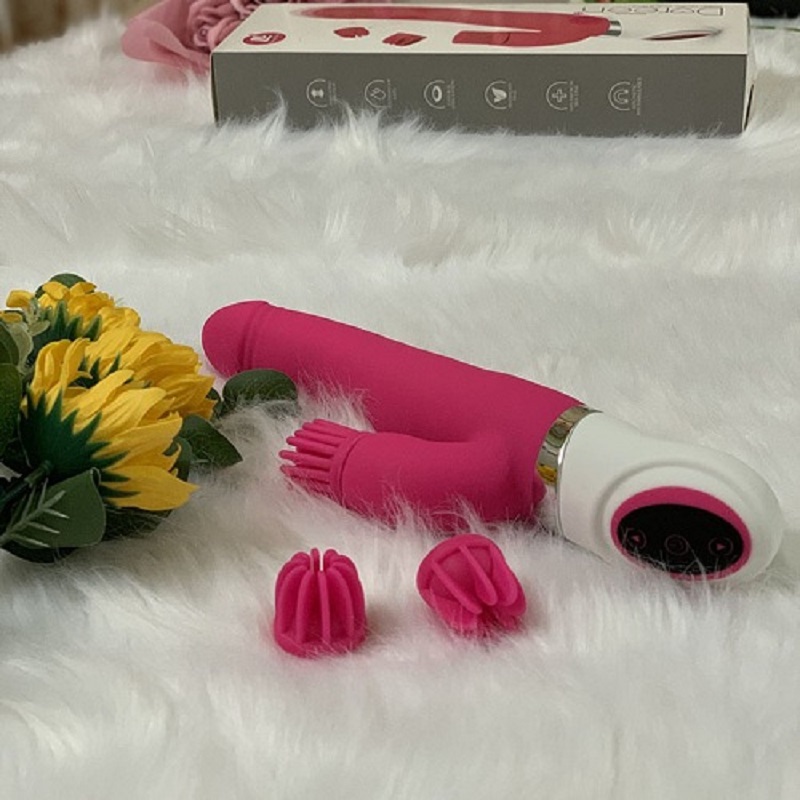 Máy rung massage điểm G Doreen rung thụt kèm 3 đầu lưỡi liếm thay thế cao cấp