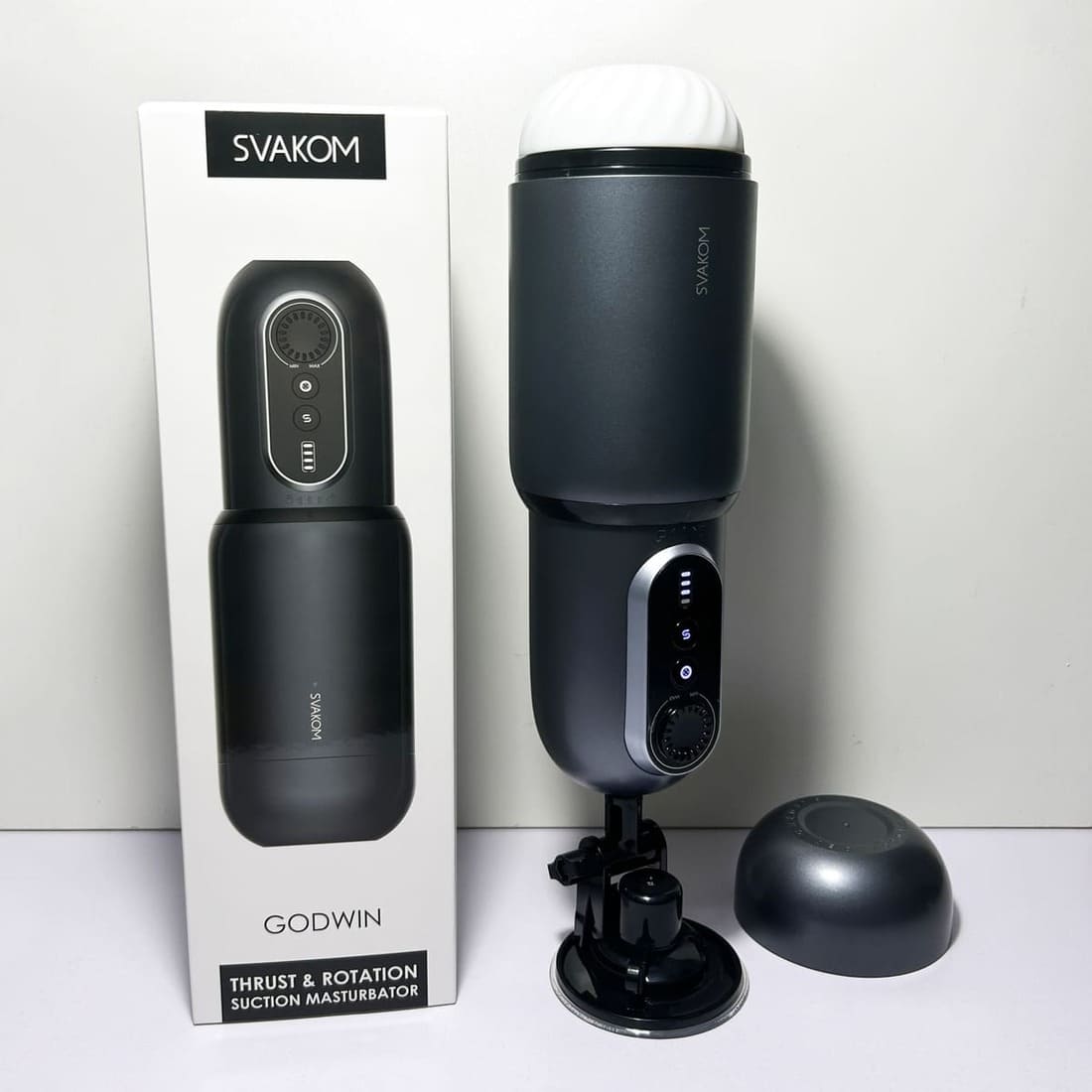 Máy thủ dâm tự động gắn tường xoay thụt hút Svakom Godwin cao cấp cho nam