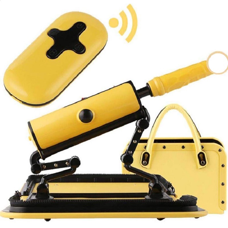 Máy thủ dâm tự động rung thụt cho nữ có remote cao cấp ngụy trang túi xách màu vàng