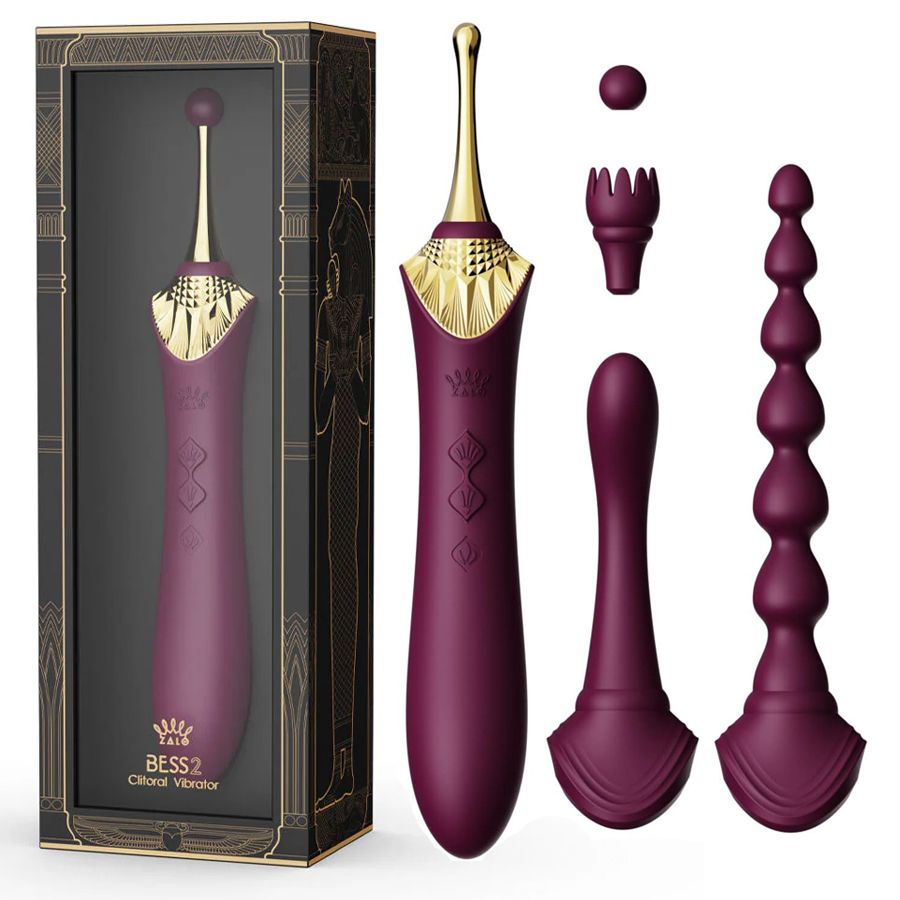 Que rung massage Zalo Queen Bess 2 kèm 4 đầu phụ silicon kích thích điểm G