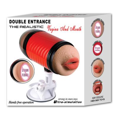 Âm đạo giả gắn tường 2 đầu có rung Double Entrance
