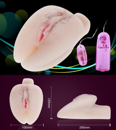 Âm đạo giả Little Butt có lông, siêu mềm tích hợp tính năng rung đa tần số