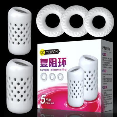 Combo 5 vòng đeo kháng lực dương vật MELEON màu trắng