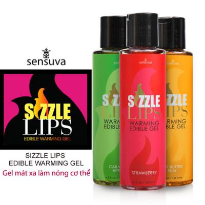 Dầu mát xa toàn thân thư giãn Sensuva Sizzle Lips nóng ấm nếm được