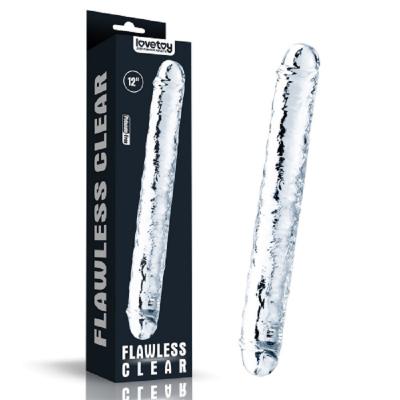 Dương vật giả cầm tay hai đầu trong suốt Lovetoy Flawless Clear cao cấp