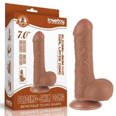 Dương vật giả hít tường siêu mềm Lovetoy sục da giống thật 7 inch