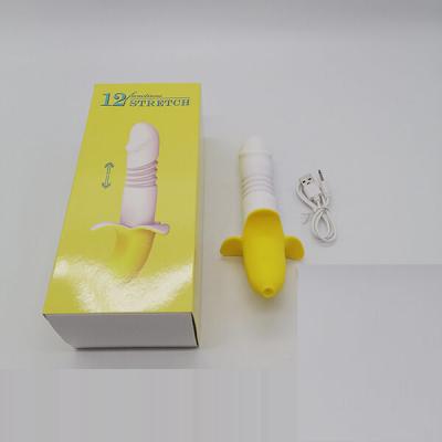Dương vật ngụy trang trái chuối mini Stretch rung thụt 12 tốc độ