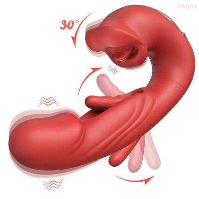 Dương vật rung kết hợp lưỡi liếm đá bú mút âm vật 3in1 kích thích điểm G hột le