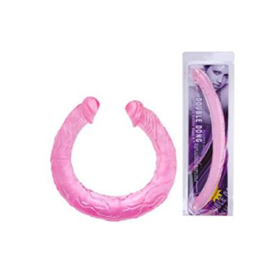 Dương vật silicon hai đầu mềm dẻo chiều dài 45cm màu hồng trong suốt
