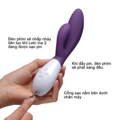 Lelo INA 2 dương vật giả rung 2 nhánh massage điểm G và âm vật
