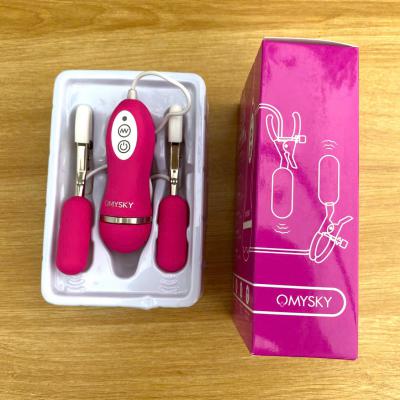 Trứng rung tình yêu hai đầu gắn kẹp ngực núm vú nhũ hoa Omysky