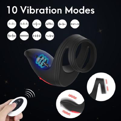 Vòng đeo khóa tinh trùng Fanshiyao rung kép lưỡi liếm cực phê điều khiển từ xa