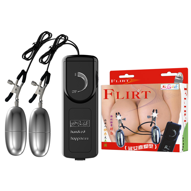 Trứng rung đôi inox có kẹp mát xa ngực núm vú đầu ti Baile Flirt cực mạnh
