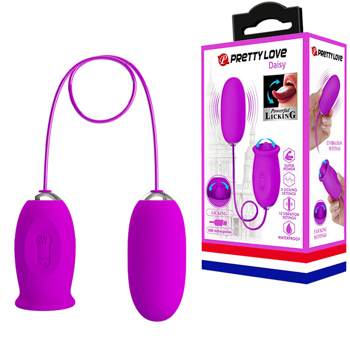 Trứng rung lưỡi liếm hai đầu Pretty Love Daisy 2 in 1 kích thích cực sướng